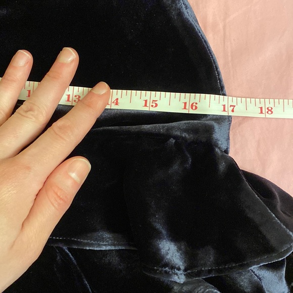 NWT Marissa Webb Blue silk Everleigh velvet ruffle strappy holiday mini dress - Picture 16 of 16